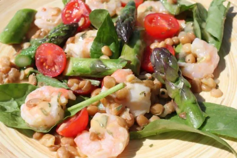 Warm Lentil & Shrimp Salad with Tarragon Vinaigrette