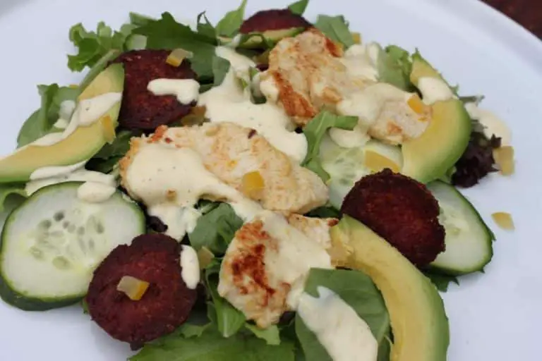 Grilled Chicken Salad with Crispy Salami Croutons
