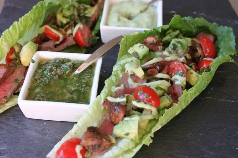 Grilled Steak Salad with Salsa Verde & Avocado Cream