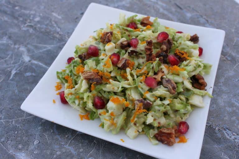 Brussels Sprout Slaw with Pomegranate