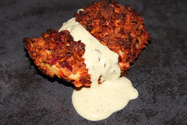 Pretzel-Crusted Chicken with Mustard-Dill Sauce