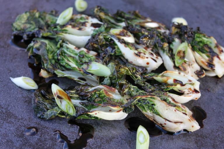 Grilled Bok Choy with Sesame-Soy Dressing