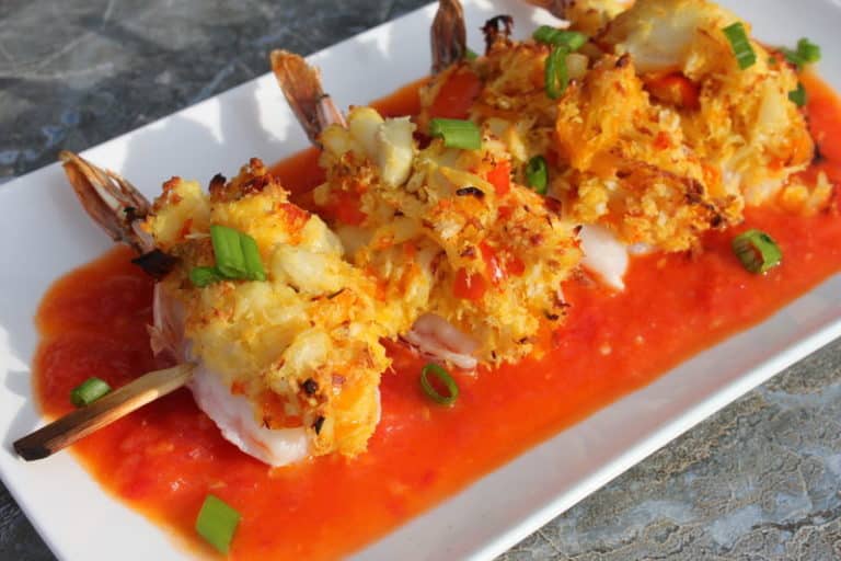 Crab-Stuffed Prawns with Tomato-Butter