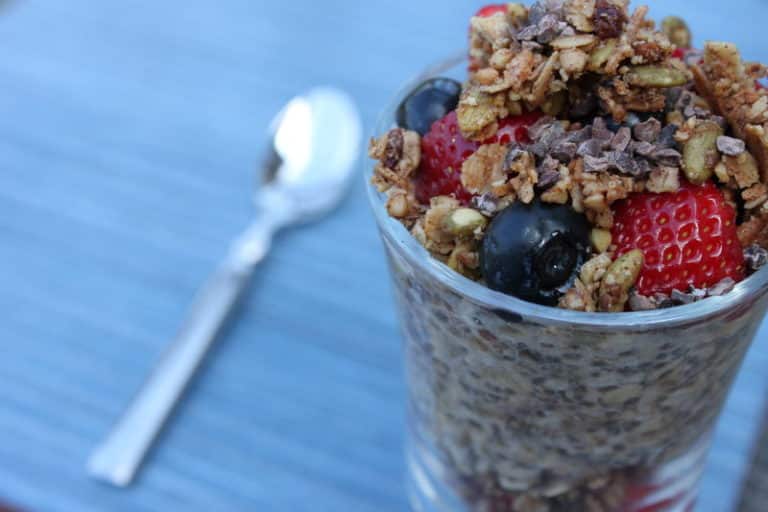 Chia Oatmeal with Granola Clusters