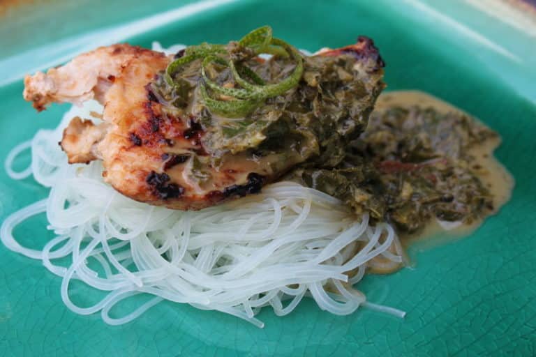 Basil-Lime Chicken with Spinach Vermicelli