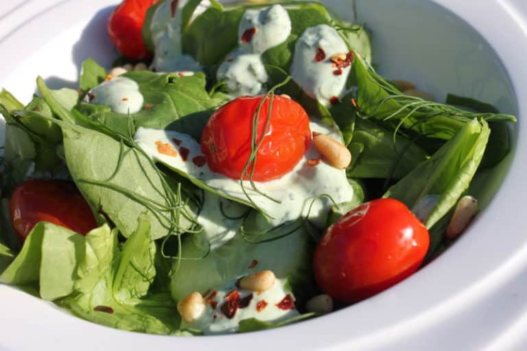 Pickled Tomato Salad with Basil-Yogurt Dressing