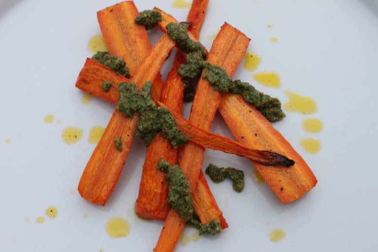Roasted Carrots with Carrot-Top Pesto