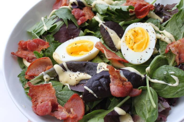 Warm Eggs Benedict Salad