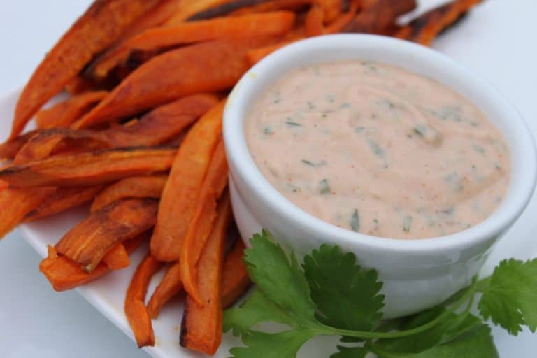 Baked Sweet Potato Fries & Spicy Chili-Lime Mayo